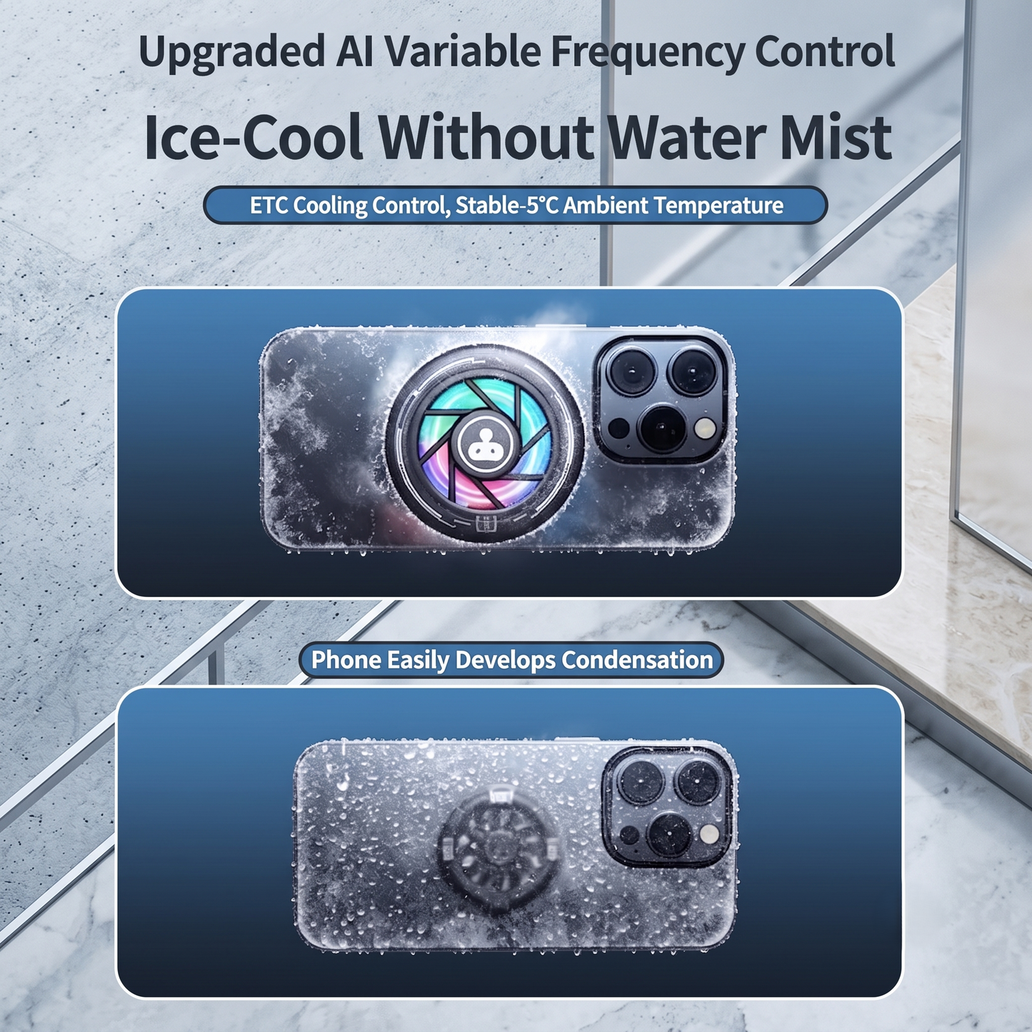 Magnetic TEC Phone Cooler with AI Temperature Control