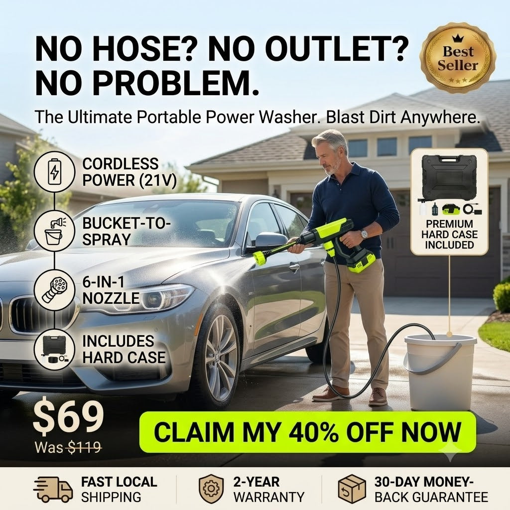 6-in-1 Portable Power Washer & Storage Bundle