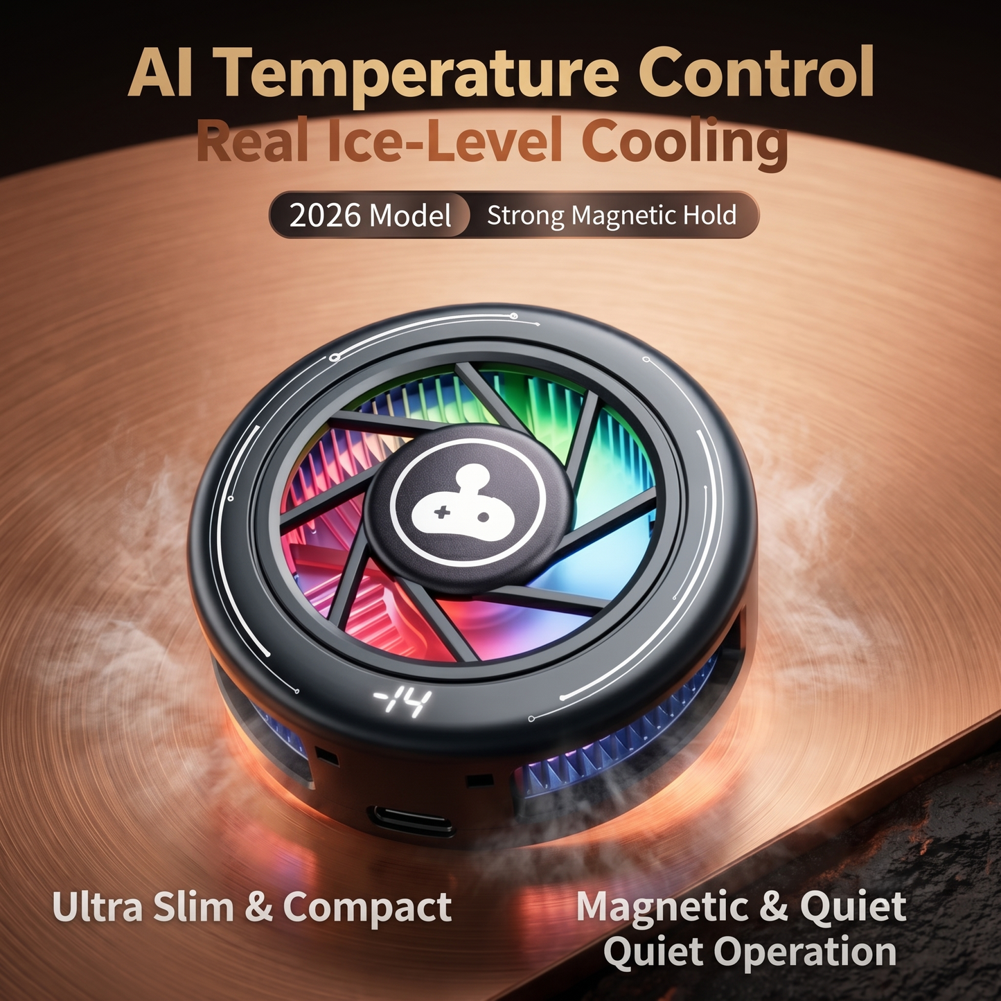 Magnetic TEC Phone Cooler with AI Temperature Control