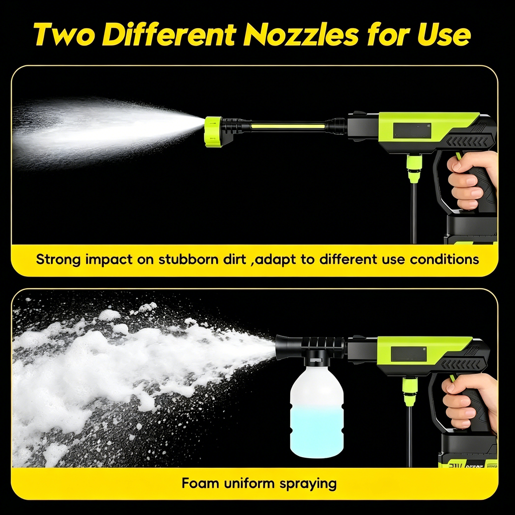 21V Cordless Power Washer + FREE Leaf Blower – 6-in-1 Clean & Dry Kit